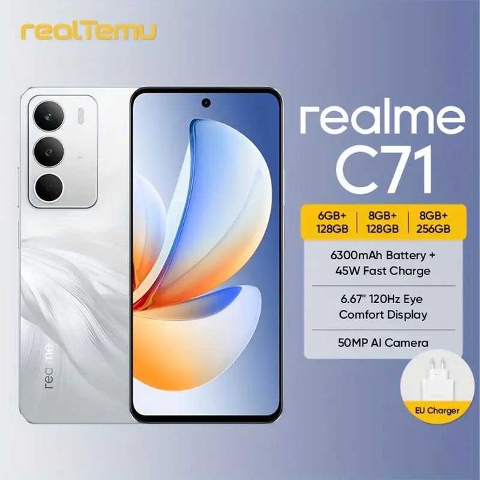スマートフォン本体 realme C71 NFC New Packaging realme C71スマートフォン、6300mAhバッテリー、45W SUPERVOOC