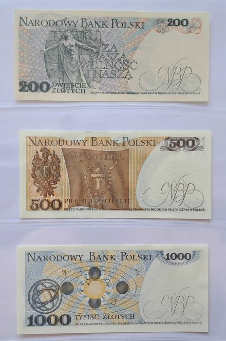 Banknoty PRL 20 - 100 zł. Numizmatyka Notafilistyka Pamiątki PRL