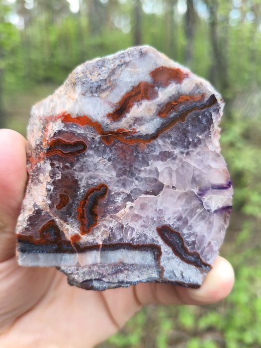 Agat z ametystem 7,5x6 cm minerał kolekcjonerski ozdobny