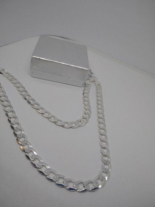 Srebrny męski łańcuszek pancerka srebro 925  długość 50 cm   492