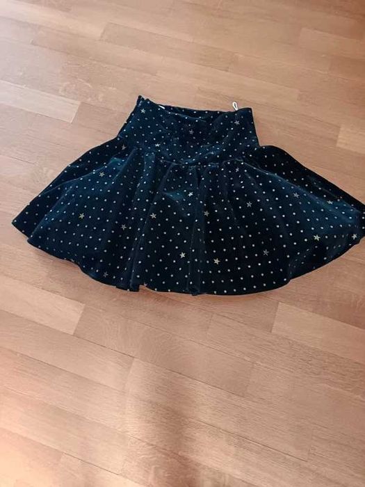 Saia preta veludo estrelas menina 14-16 anos criança Benetton