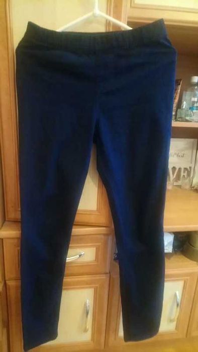 Granatowe spodnie legginsy, rurki S