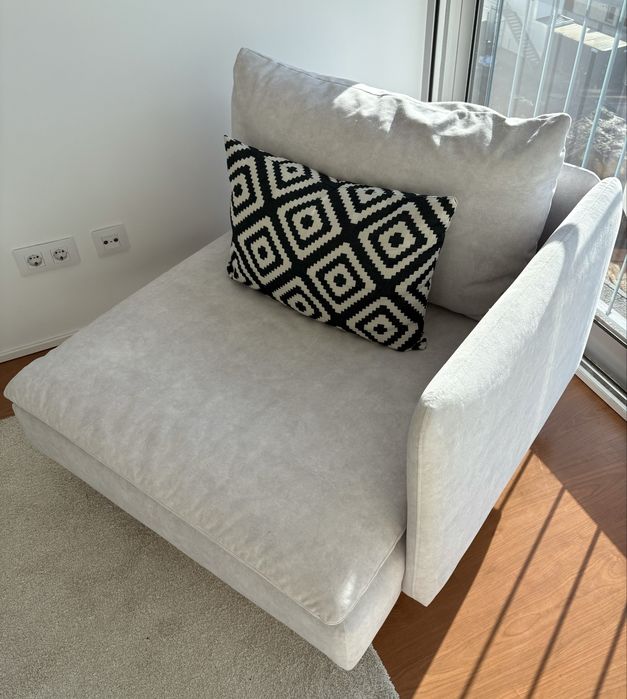 Poltrona Cadeirão Sofá 1 lugar Cinzento Almofadas Soderhamn IKEA