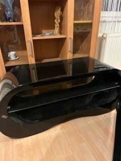 Stolik pod telewizor, czarny połysk