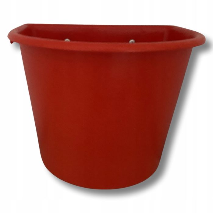 Wiadro dla konia koni - 15l z zaczepem na boks czerwone