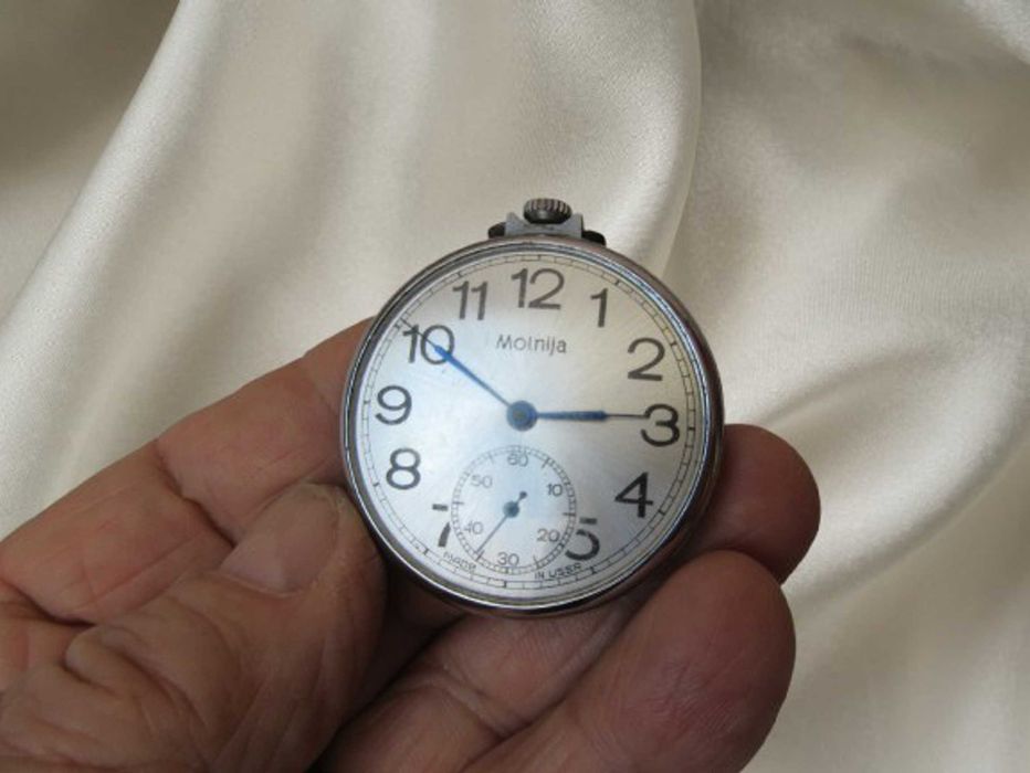 Zegarek kieszonkowy Mołnia w odkrytej kopercie Stan bardzo dobry