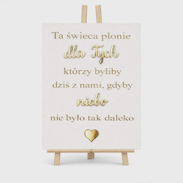Tablica ślubna „Ta świeca płonie”Dekoracja weselna