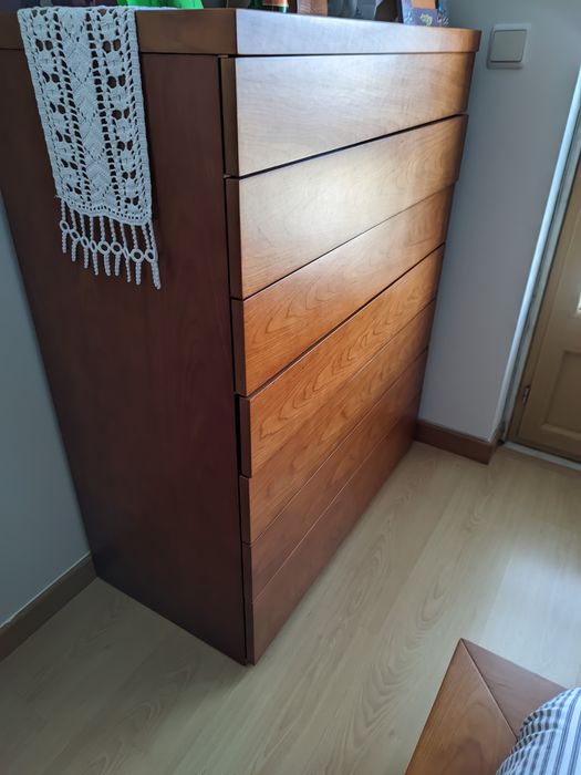 Cama de casal madeira de cerejeira 140x200