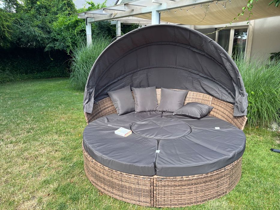 VENUS leżanka technorattan brąz leżak taras 210