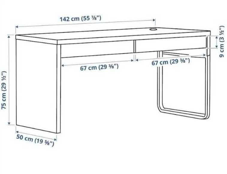 Secretária IKEA MICKE preta 142x50