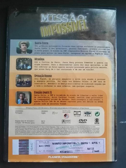 Dvd missão impossível vintage novo