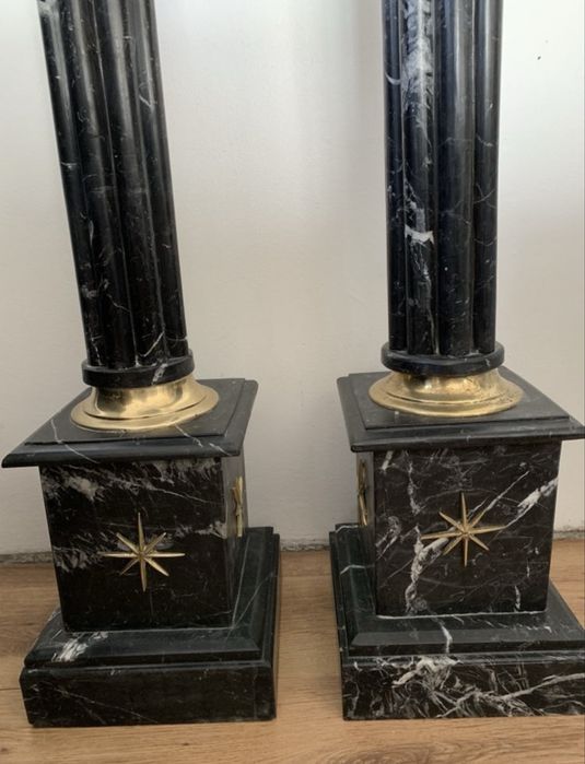 Stary filar monument postument kolumna z granitu i brązu komplet