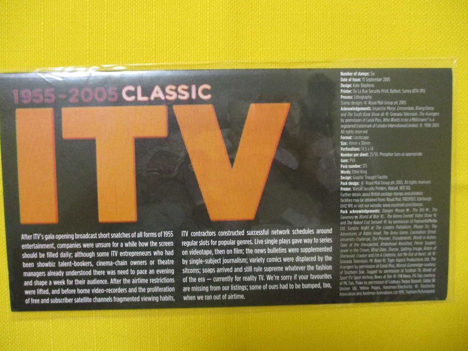 Znaczki Royal Mail zestaw nr 375 Classic ITV