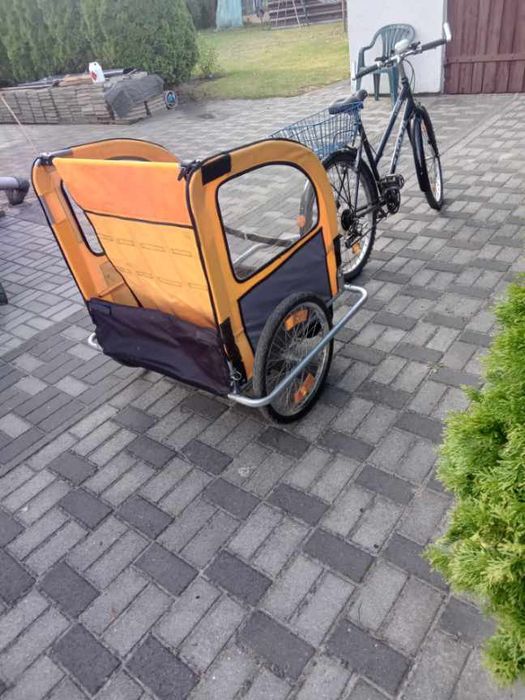 Sprzedam rower z przyczepką dziecięcą