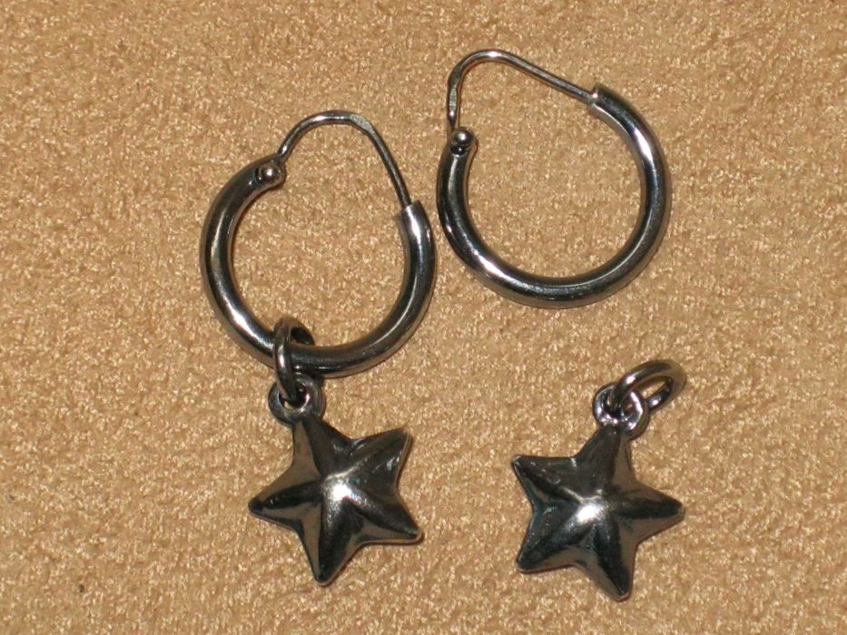 Brincos - Argolas Prata Maciça de Lei 835`/.. C/Contraste