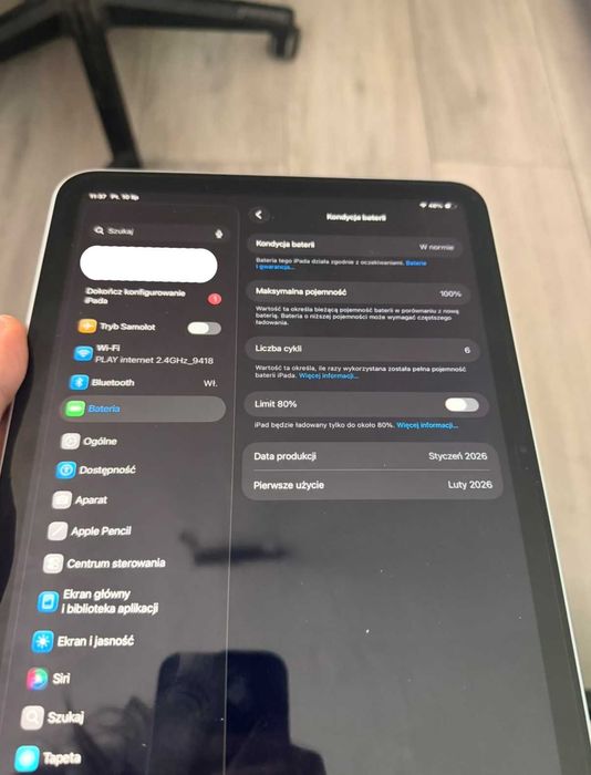 REZERWACJA iPad A16 2025 [6 cykli ładowania | 100% Baterii]