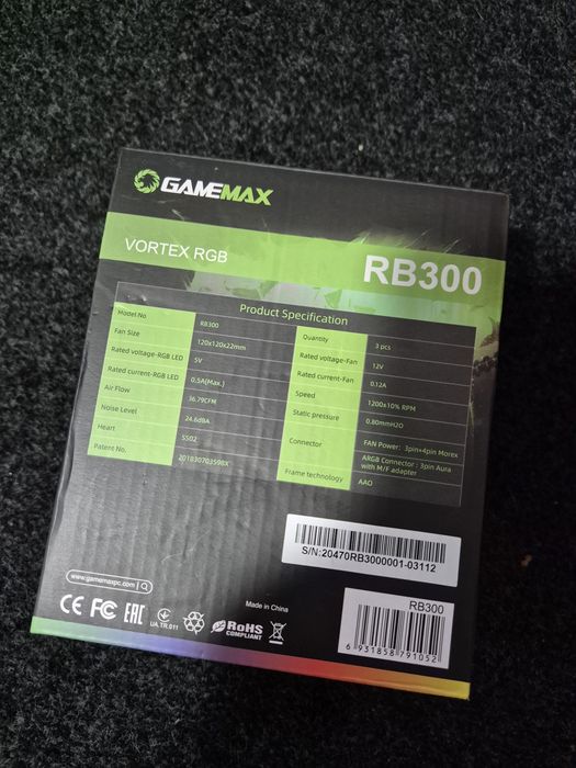 Ventoinhas Gamemax RB300 Vortex RGB