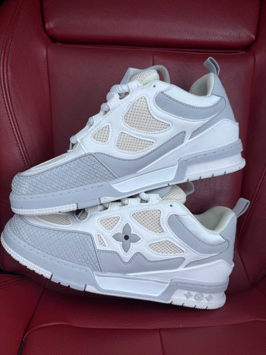 (БЕЗ ПЕРЕДОПЛАТИ) Louis Vuitton Skate Sneaker White Grey луї вітон