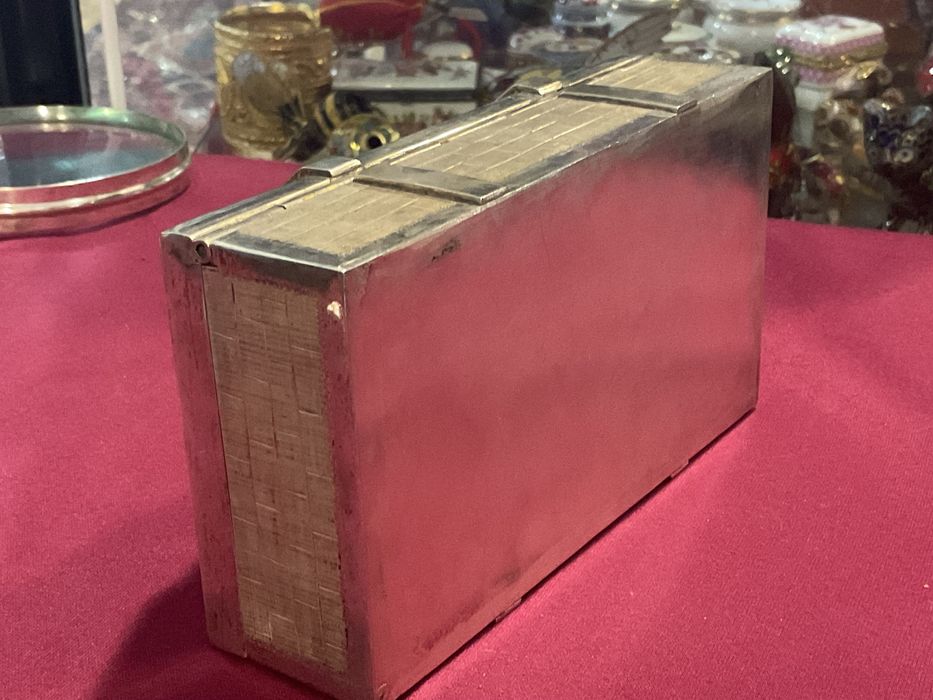 Caixa inglesa metal plated banhada 14,5x08x05 cm