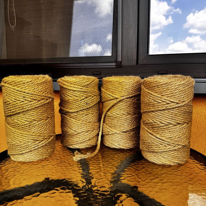 Sznurek do makramy jutowy 3PLY 5mm 100m kwietnik lina jutowa 4szt