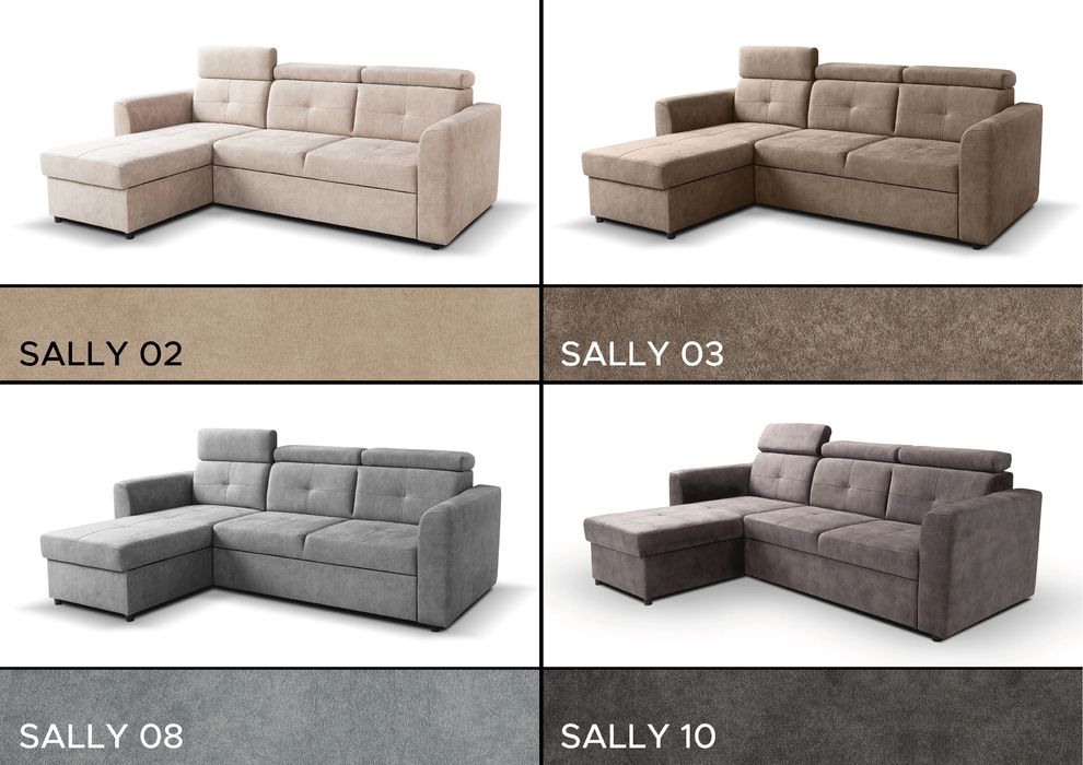 Narożnik POCKET 230x165 - funkcja spania, pojemnik, ruchome zagłówki