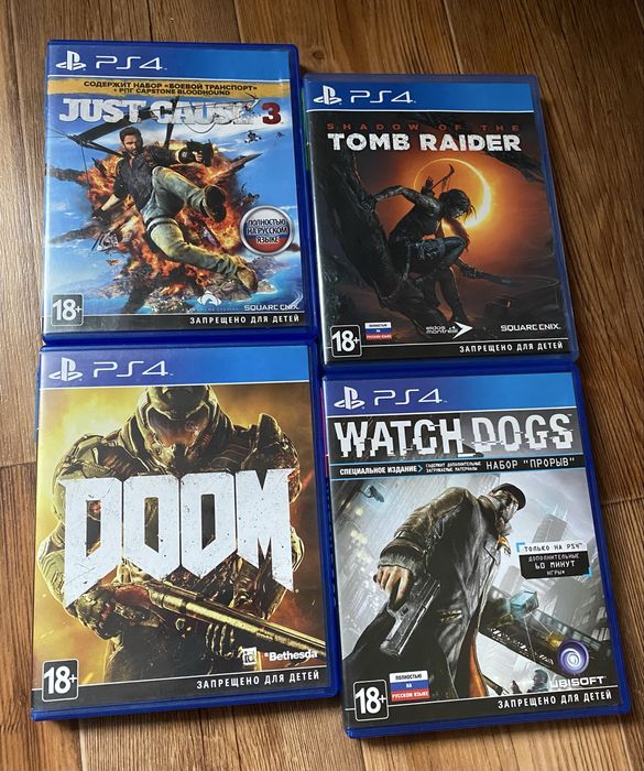 Sony PS4: Stalker 2, Stalker Trilogy, Один из Нас, FarCry, Doom, CoD.