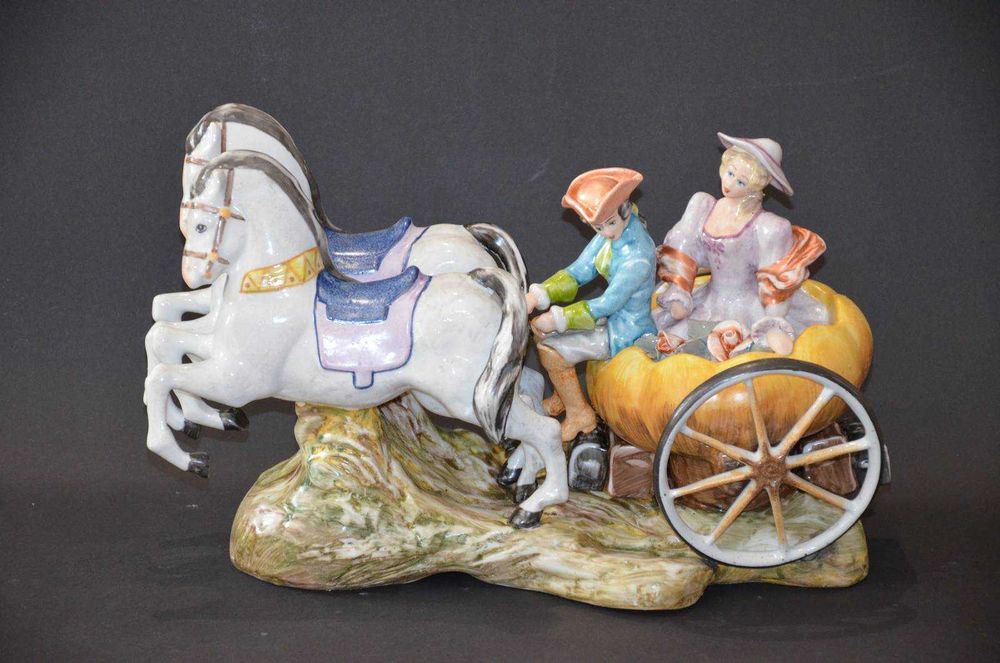 Porcelana, Bajkowa kareta powóz z dyni, Roceram do kolekcji 39cm