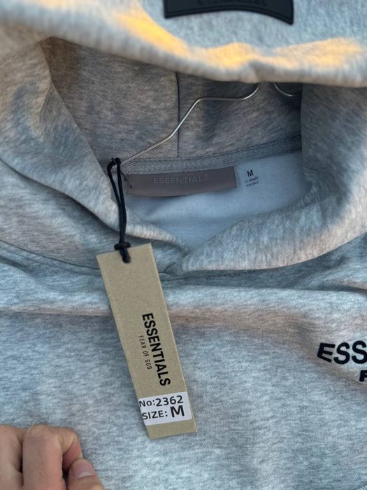 Худи Essentials FOG серое мужское худі Ессеншиалс худи чорне чоловіче