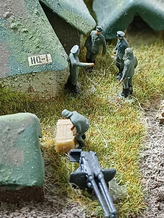 Diorama ou maquete que representa um acampamento militar Nazi