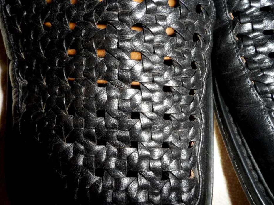 Летние кожаные туфли Supern 42 натуральные с плетением стельки 27 см