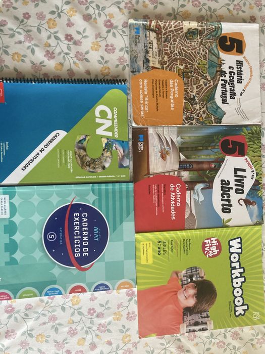 Cadernos Atividades 5°Ano HGP, Português, Inglês, Ciências, Matemática