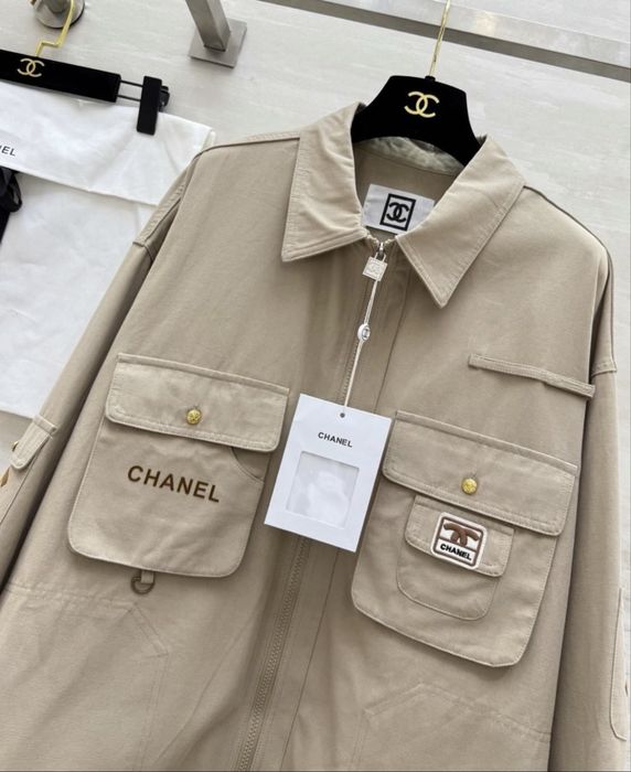 Kurtka parka chanel sportowa khaki beż