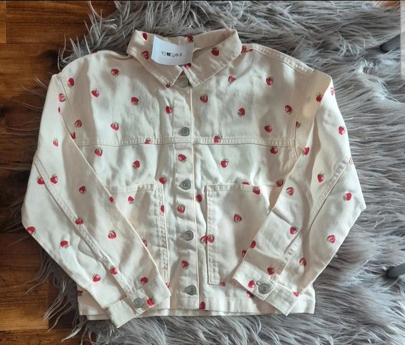 Kurtka dżinsowa jeans truskawski h&m