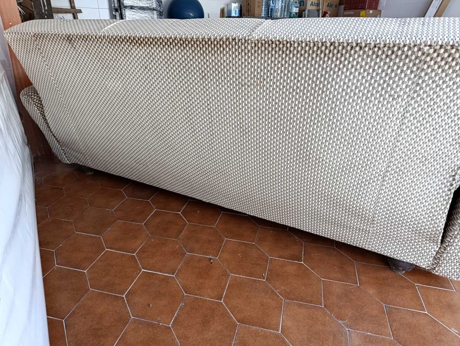 Sofá-cama de 3 lugares em tecido