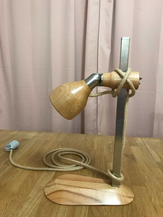 Presente requintado Candeeiro secretária, design, peça ÚNICA, madeira