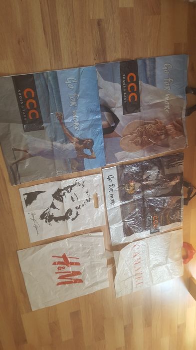 Foliowe plastikowe torby reklamowe - 17 szt.