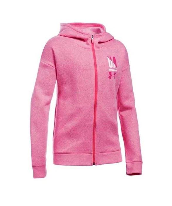 Худі на флісі Under Armour на зріст 140 см рожева кофта на блискавці