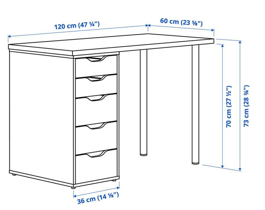 White IKEA Desk with Drawers / Mesa branca IKEA com gavetas64737776758913123
