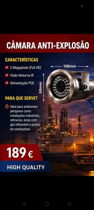 Camera 189€ Anti Explosão. Oportunidades
