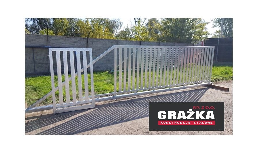 Brama przesuwna wypełniona pionowym profilem 80x20mm 4m PRODUCENT