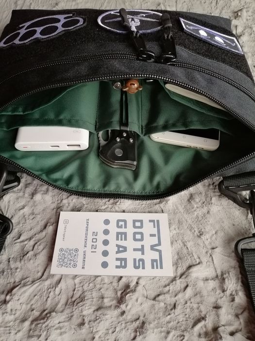 Сумка через плечо с велкро полем панелью липучкой для патчей шевронов