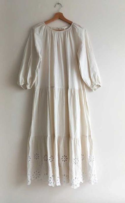 H&M długa haftowana sukienka boho 40/42