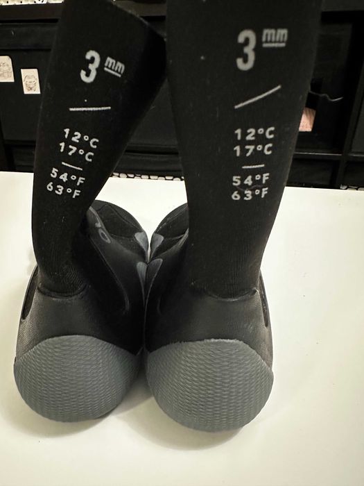 Decathlon OLAIAN - Botins de Surf 500 Neoprene 3 mm Preto 37/38