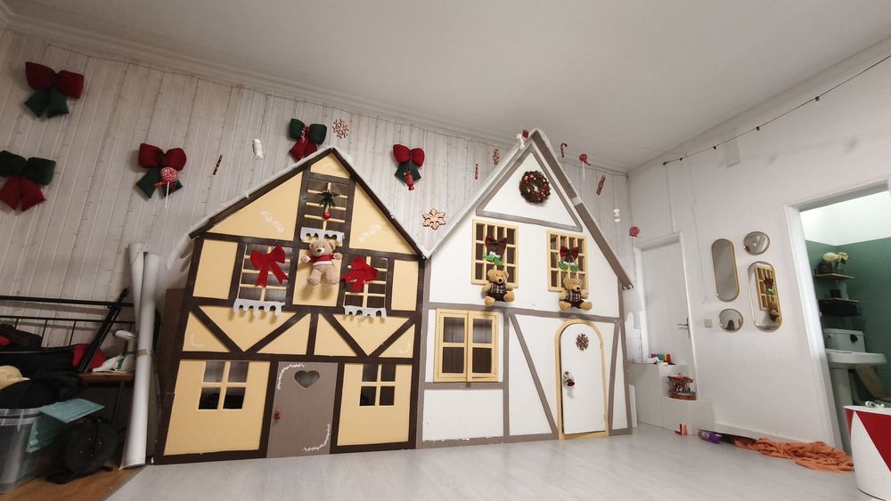 Cenário de Natal Fotográfico em Madeira – 2 Casas / Cenografia