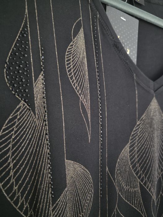 Wyprzedaż Wawa premium piękna elastyczna sukienka liście cyrkonie 50 5