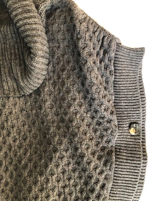 Sweter narzutka poncho - wełna owcza i moher
