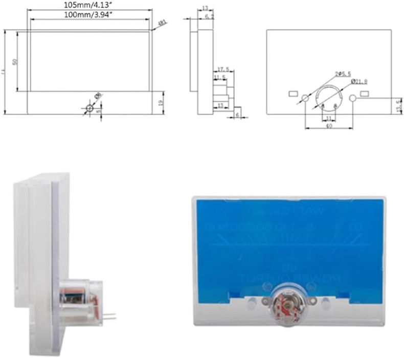 2 Medidores de nível de áudio VU Meter analógico