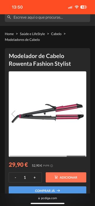 Modelador de cabelo Rowenta