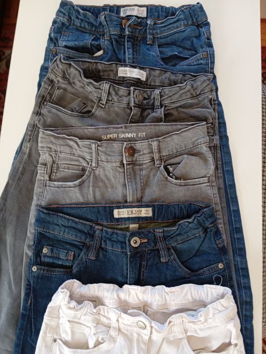 5 calças 10/11 anos