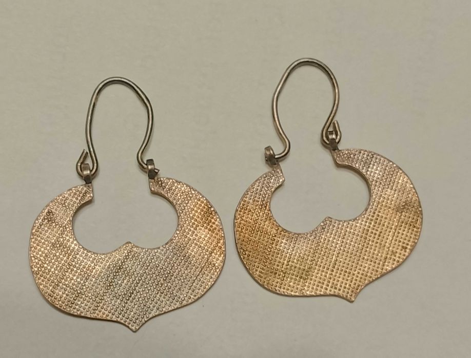 Редкие коллекционные советские серьги лунницы мельхиор в посеребрении